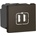 Legrand 079384 Двоен USB A+A гнездо за зареждане за канал - черен Mosaic , - 079384 (079384)