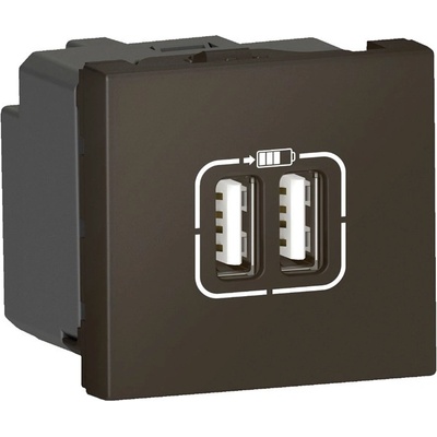 Legrand 079384 Двоен USB A+A гнездо за зареждане за канал - черен Mosaic , - 079384 (079384)