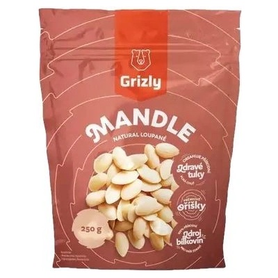 GRIZLY Mandle natural loupané 250 g