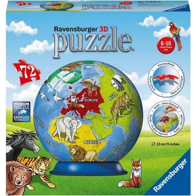 Ravensburger 3D puzzleball globus se zvířaty anglický 72 ks