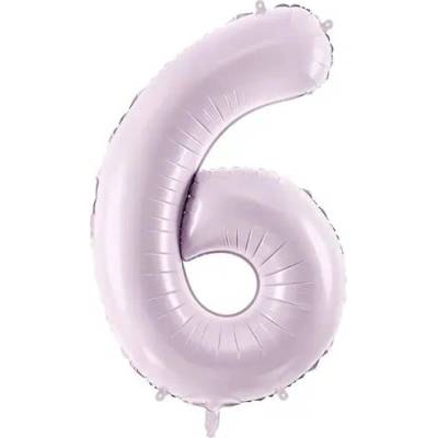 Party Deco Фолиев Балон Цифра, Светло Лилаво, 72 см - 6 (fb230g-6-014)