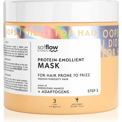 So!flow Medium Porosity Hair Protein-Emollient Mask maska na vlasy proti krepateniu 400 ml