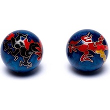 Authentic Baoding balls Čínske meditačné guličky Drak a Fénix tmavo modré 3,5cm