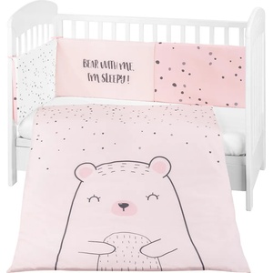 KikkaBoo Бебешки спален комплект 2 части Kikkaboo - 70 x 140 cm, Bear with me, Pink (41101020116)