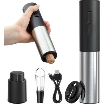 AKU Sada na víno 4v1 USB černostříbrná