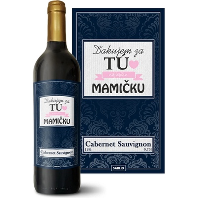 Sablio Ďakujem za tú najlepšiu mamičku Cabernet Sauvignon Červené víno 12 % 0,75 l (holá fľaša)