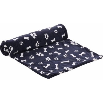 Flamingo Zuma deka Vzor kostičky/packy Tmavě modrá 150x100