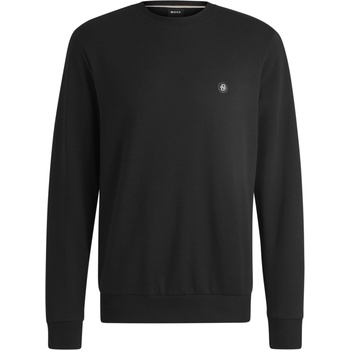 HUGO BOSS Риза с дълъг ръкав Boss Men's Logo Patch Cotton Long Sleeve Crew Sweatshirt - Black 001