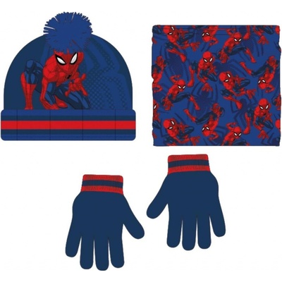 Dětský zimní set čepice nákčník rukavice Spiderman