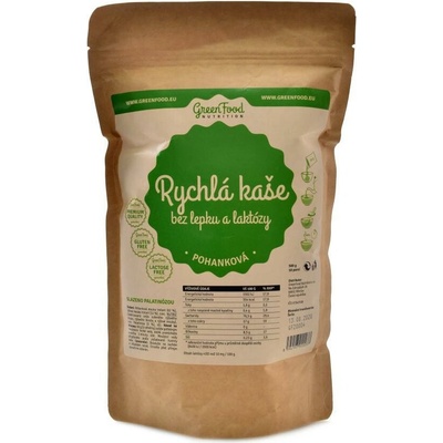 GreenFood nutrition Low sugar rychlá kaše pohanková 0,5 kg