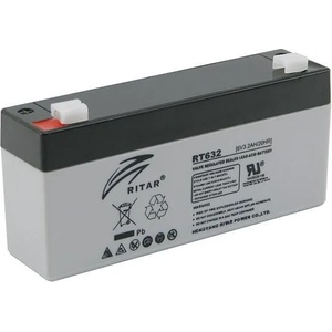 Ritar Оловна батерия RITAR, (RT632) AGM, 6V, 3.2Ah, 134 /34 /60 mm, Терминал1 (RITAR-RT632) - Allstore