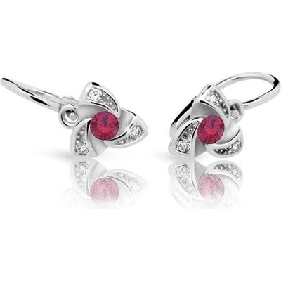 Cutie Náušnice dievčenské na patent C2203-B Ruby Dark