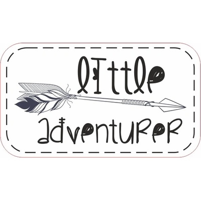 Štítok - Little adventurer Materiál/farba: Biela koženka