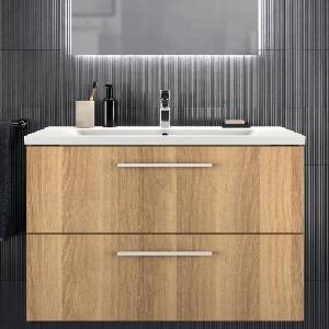 Ideal Standard i. life B висящ долен шкаф, естествен дъб, 2 чекмеджета, 100 см (T5276NX)