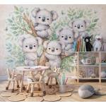 Art Gift Decor Детски фототапет коали върху дърво в пастелни цветове