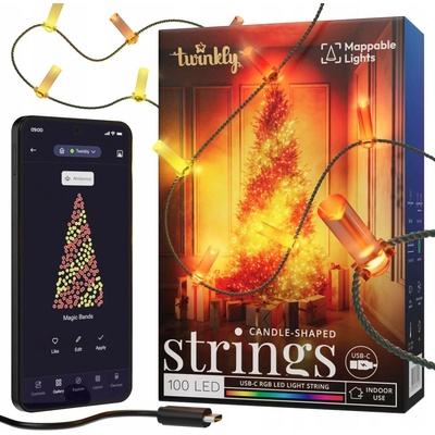 Vánoční osvětlení na stromeček Twinkly pro vnitřní použití 8 m, 51 - 100 světýlek