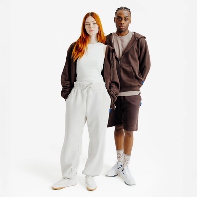 DECATHLON unisex mikina na zip Elementals kaštanová