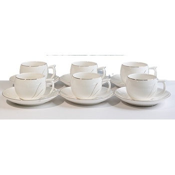 СЕРВИЗ ЗА КАПУЧИНО ЗЛАТЕН КАНТ 12Ч. С КРЪГЛА ЧИНИЯ (02-14263)