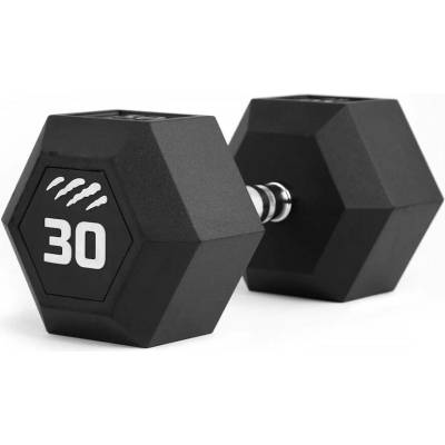 Tiguar Jednoruční činka gumová HEX 30 kg