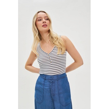 Moodo Бял раиран топ с копчета Moodo Moodo | Byal | ЖЕНИ | XXL