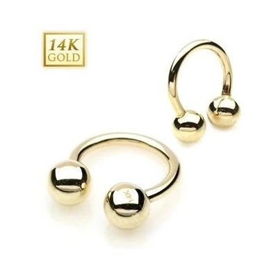 Šperky4U zlatý piercing podkova ZL01111-1210-YG