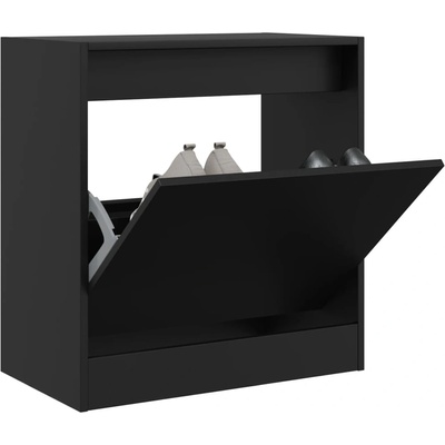 vidaXL Шкаф за обувки, черен, 60x34x63, 5 см, инженерно дърво (839939)