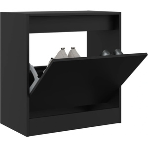 vidaXL Шкаф за обувки, черен, 60x34x63, 5 см, инженерно дърво (839939)