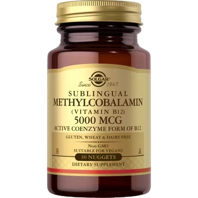Solgar Methylcobalamin, Vitamín B12, 5000 mcg, 30 pastiliek