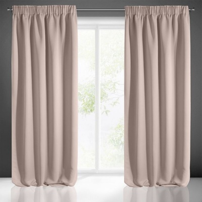 Jemne ružový zatemňujúci záves so zavesením na háčiky s riasiacou páskou Šírka 140 cm | Dĺžka 270 cm ružová