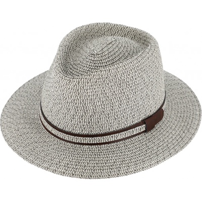Fiebig Headwear since 1903 Letní šedý fedora klobouk Traveller Toyo