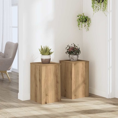 vidaXL Стойки за растения 2 бр дъб артизан 30x30x50 см инженерно дърво (852923)