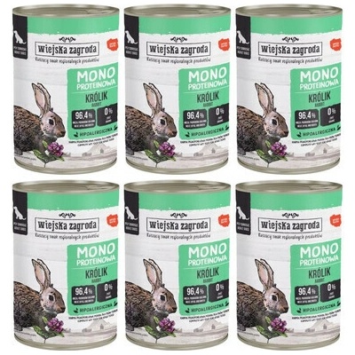 Wiejska Zagroda Monoprotein Rabbit 6 x 400 g