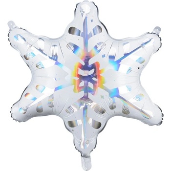 Party Deco Фолиев Балон "Снежинка" с Холографски Ефект, 64x66 см
