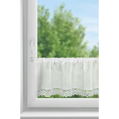 Takoy Vitrážová záclona z matnej látky s čipkou 150 x 30 cm-HF-383719 | 150 x 30 cm