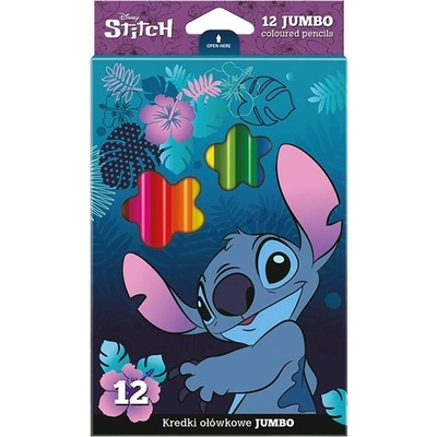 COOLPACK Цветни моливи COOLPACK Lilo and Stitch jumbo триъгълни 12 броя със синя кутия R54816PTR (R54816PTR)