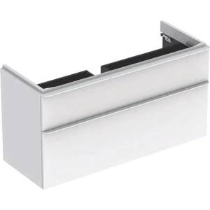 Geberit Долен шкаф Geberit Smyle Square за стенен умивалник, бял, 2 чекмеджета, 119 см (500.355.00.1)