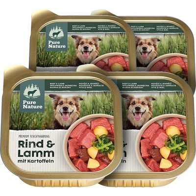 Pure Nature Dog Adult Hovězí a Jehněčí 4 x 150 g