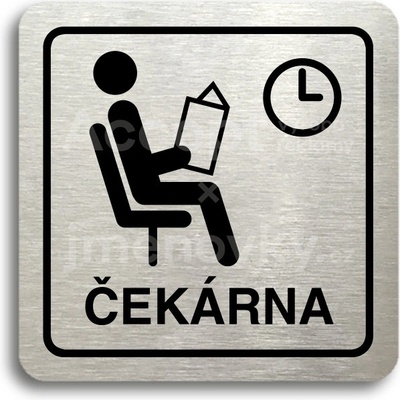 ACCEPT Piktogram čekárna - stříbrná tabulka - černý tisk