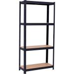  Стелаж метален черен 4 MDF рафта x 175 kg, 1800×900×400 (600001)