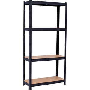  Стелаж метален черен 4 MDF рафта x 175 kg, 1800×900×400 (600001)