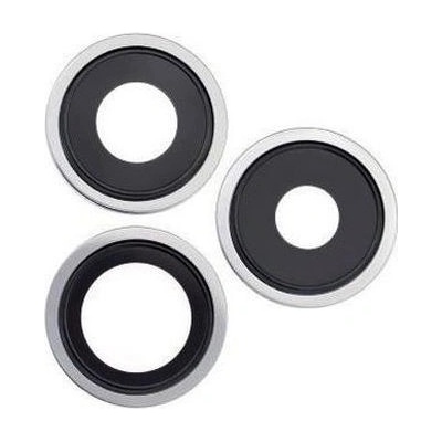 Apple iPhone 14 Pro, 14 Pro Max - Sklíčko Zadnej Kamery s Rámom (Silver) - 3ks, Silver