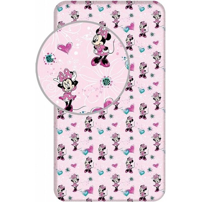 Jerry Fabrics bavlna napínacie prestieradlo Minnie Flowers 02 90x200x25