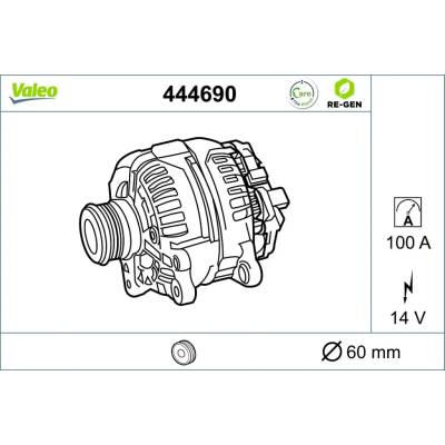 VALEO Alternátor VALEO RE-GEN REMANUFACTURED VA 444690