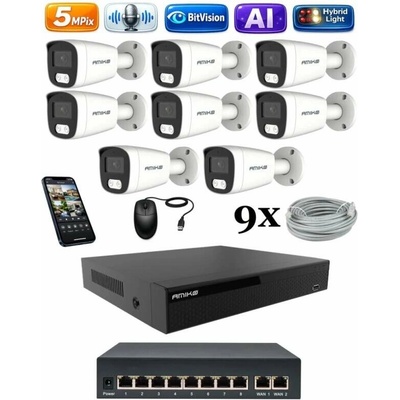 Amiko IP 8 kamerový set so switchom Ai Dl Tube 1501K8V2