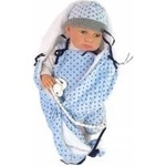 LEAN Toys Baby Doll 46 cm Blue Dummy Star Blanket