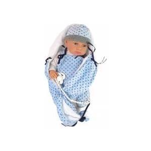 LEAN Toys Baby Doll 46 cm Blue Dummy Star Blanket