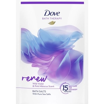 Dove Bath Therapy Renew sůl do koupele Wild Violet & Pink Hibiscus 400 g