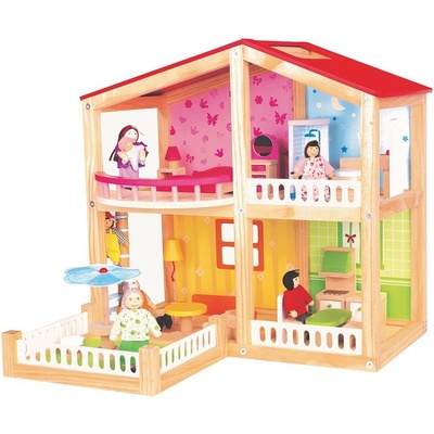 Lelin toys - Дървена къща-вила, Лятно настроение