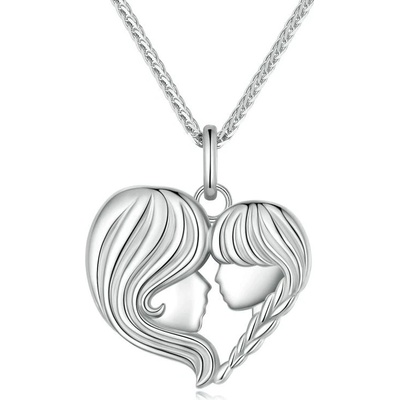 Grace Silver Jewellery stříbrný maminka s dcerou, stříbro srdce NH-BSN324/44 stříbrná – Zboží Dáma