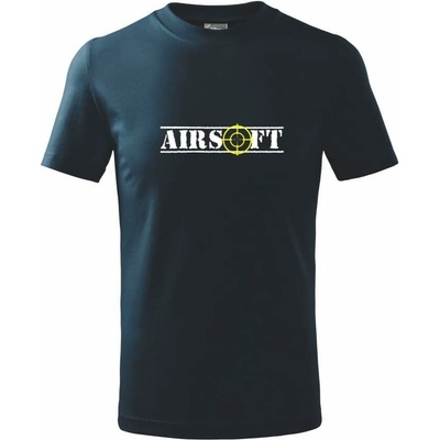 Airsoft nápis tričko detské tmavomodrá